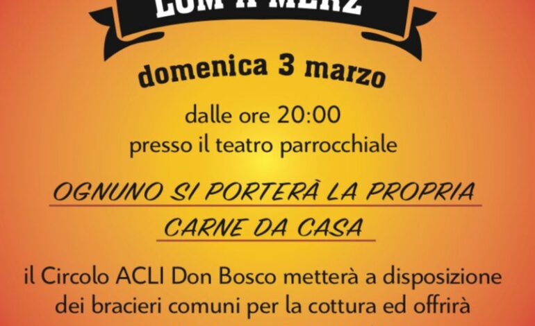 Lume a Marzo (Lòm a Merz in dialetto) è un'antica tradizione romagnola che vedeva le campagne accendersi sul finire di febbraio (le date buone sono gli ultimi tre giorni di febbraio e i primi tre di marzo. I fuochi duravano per ore e ore, anche l'intera notte, mentre uomini e donne e bambini si radunavano lì attorno per scaldarsi e fare lume a marzo, ovvero illuminare il mese che veniva auspicando portasse la primavera e tutto ciò che comportava. Quindi vi aspettiamo per passare una serata con tutta la famiglia a favore dei bambini.