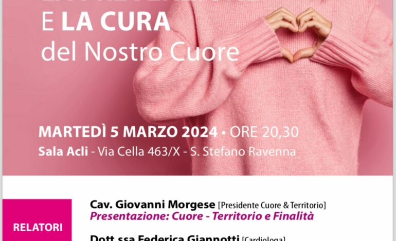 on esiste un’età precisa per iniziare a prendersi cura di sé e modificare il proprio stile di vita. La prevenzione è fondamentale ad ogni età. Attraverso la diagnosi precoce, infatti, è possibile limitare le conseguenze di alcune patologie ed iniziare tempestivamente un percorso di cura. È sempre importante il ruolo dello specialista che, considerando l’età, la storia clinica ed i sintomi riportati, aiuta la persona a conoscere il proprio stato di salute e migliorarlo”. Questo e altro presso il Circolo Acli Santo Stefano Martedì 5 Marzo alle ore 20.30, in collaborazione con la Dott.sa Giannotti.